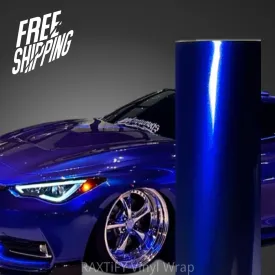 Gloss Metallic Deep Blue Vinyl Wrap