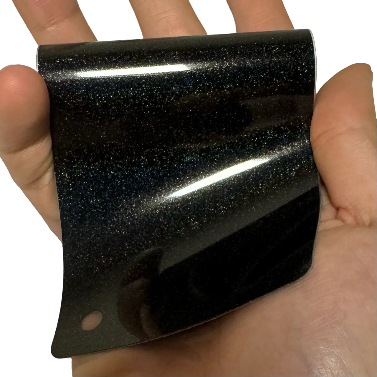 Gloss Metallic Glitter Black Vinyl Wrap