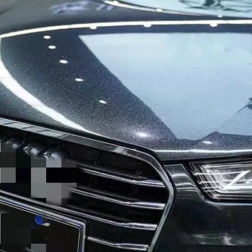 Gloss Metallic Glitter Black Vinyl Wrap