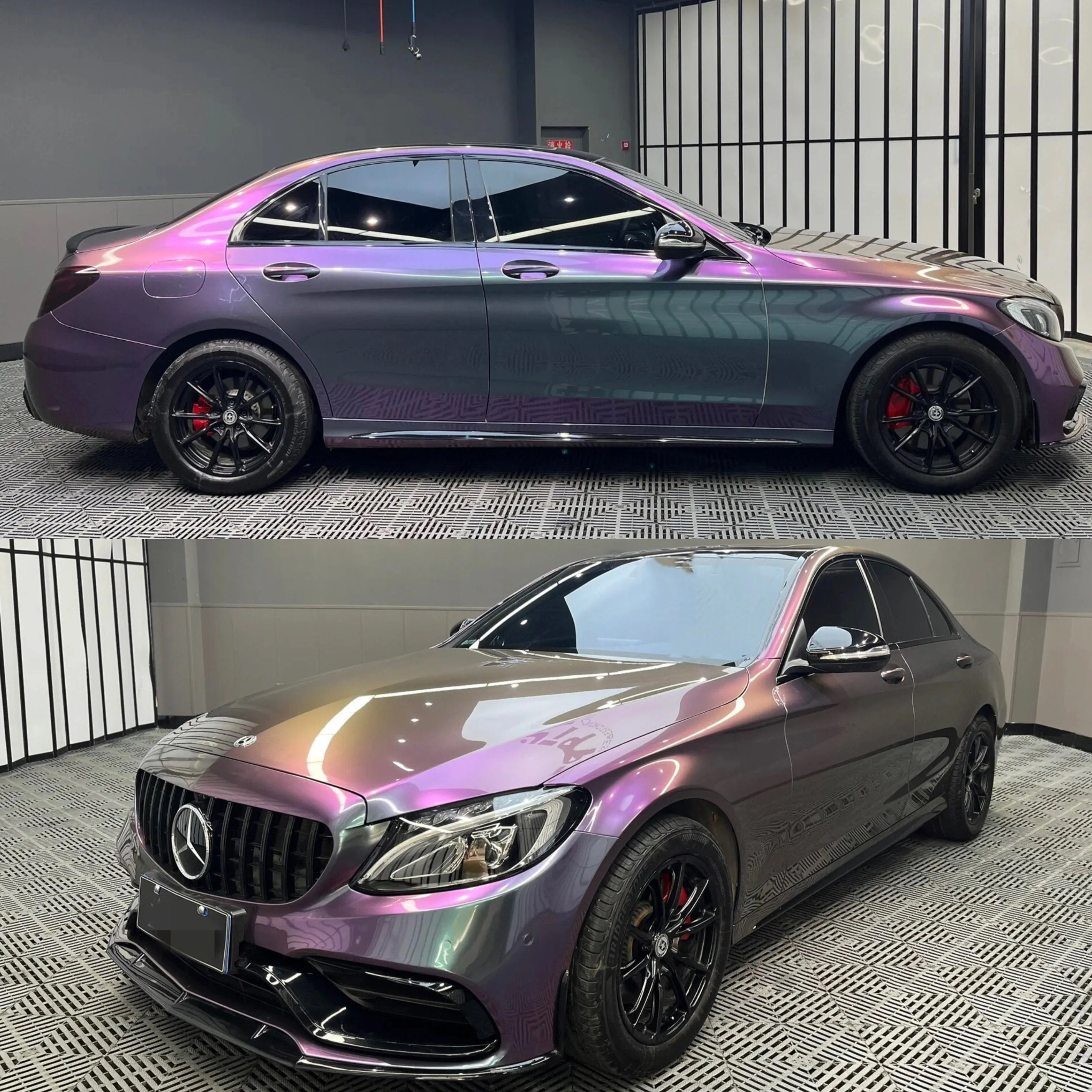 Gloss Metallic Gunmetal Purple Car Wrap