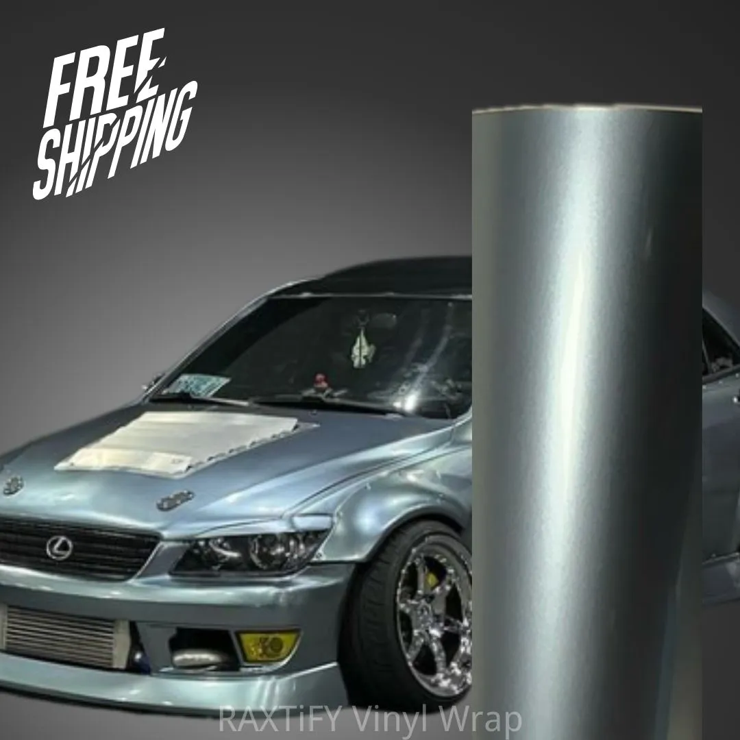 Gloss Metallic Light Steel Blue Vinyl Wrap