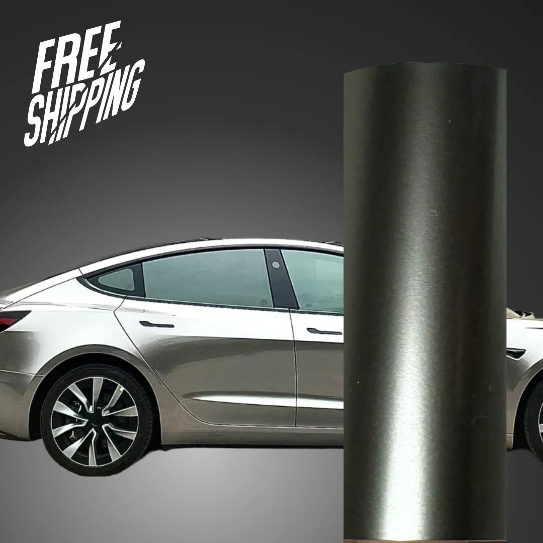 Gloss Metallic Liquid Chrome Gray Car Wrap