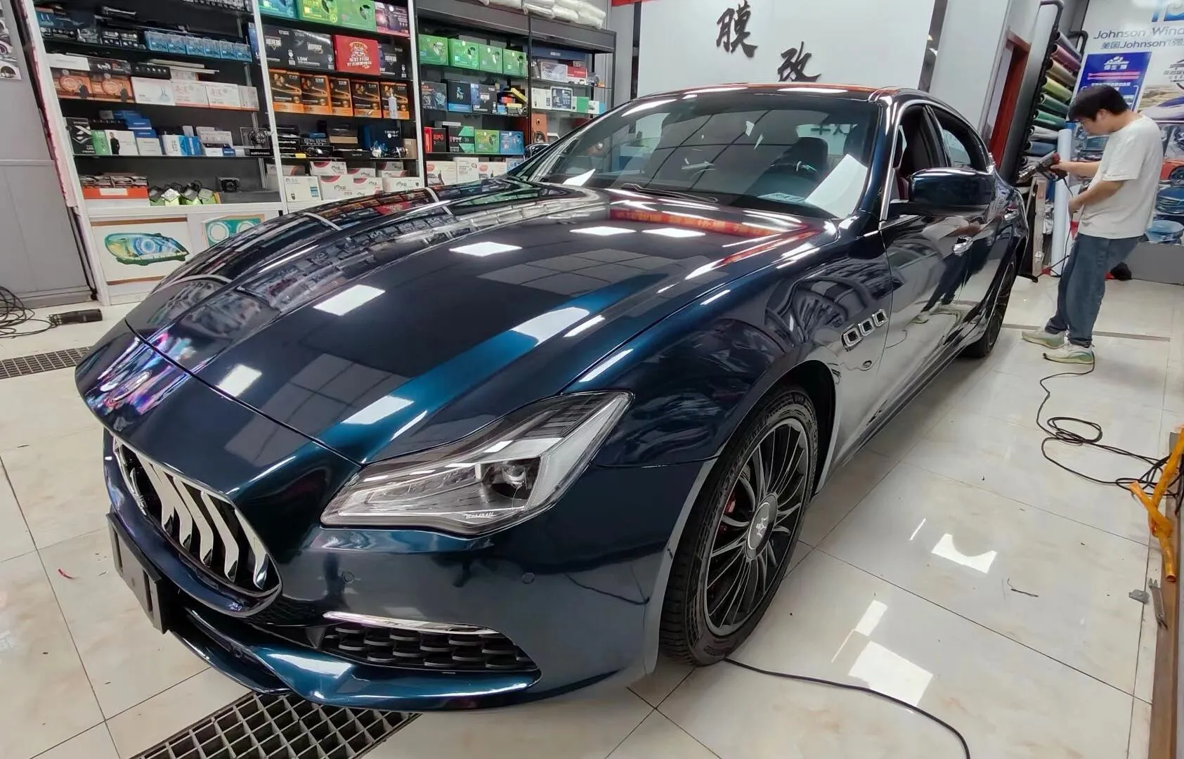 Gloss Metallic Midnight Blue Teal Vinyl Wrap
