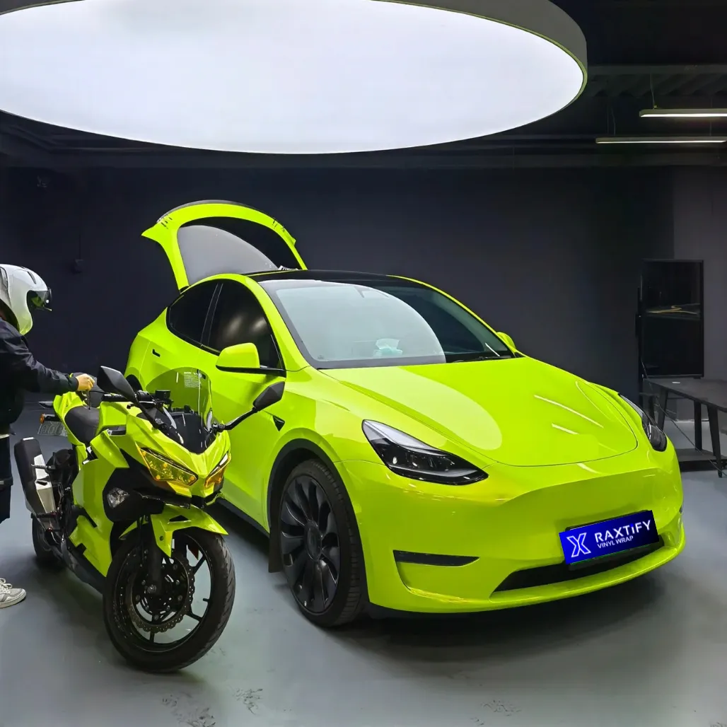 Gloss Metallic Neon Yellow Vinyl Wrap