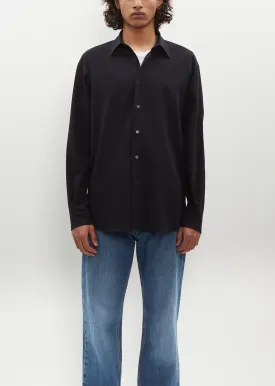 Hard Twist Cotton Silk Viyella Shirt — Dark Navy