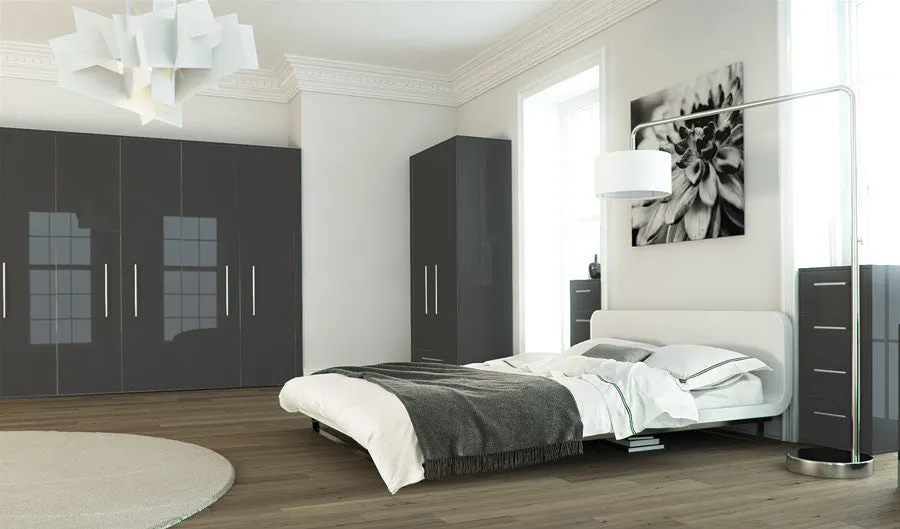 High Gloss Metallic Grey Wardrobes