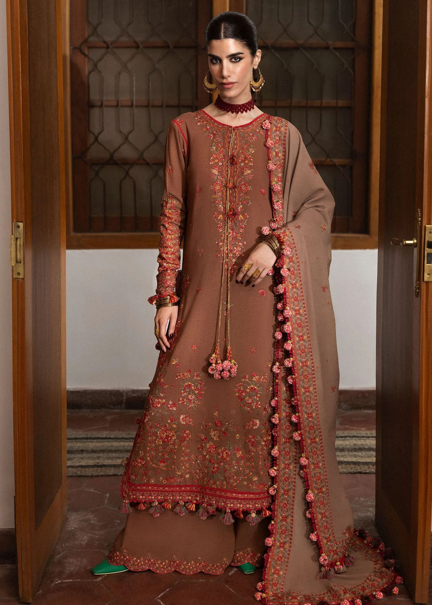 Hussain Rehar Unstitched 3 Piece Karandi A/W Collection'2024-Shay