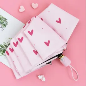 Kids Umbrella Heart Shape Folding Automatic Umbrellas For Children