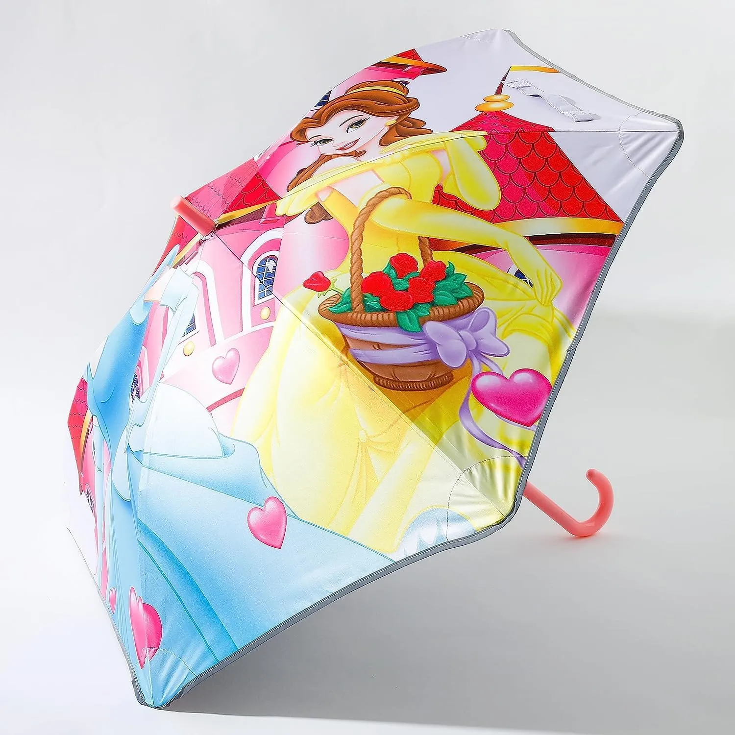 Kuber Industries Disney Princess Print Umbrella For Kids|Automatic Umbrella For Rain-Pack of 5 (Multi)