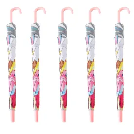 Kuber Industries Disney Princess Print Umbrella For Kids|Automatic Umbrella For Rain-Pack of 5 (Multi)