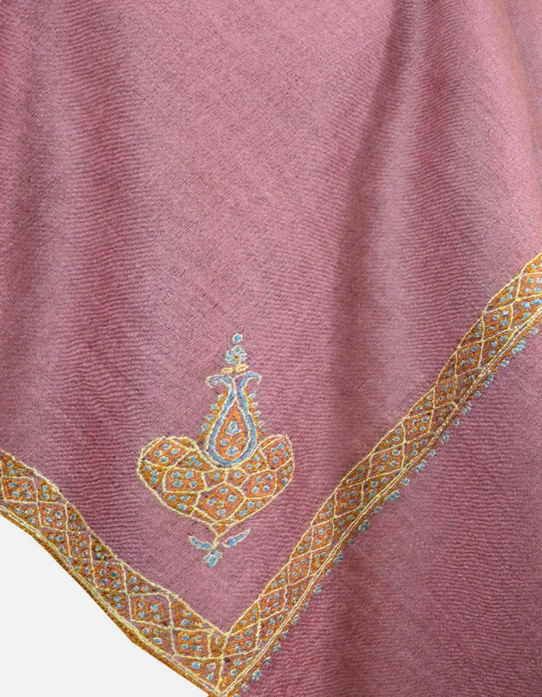 Lavender Pashmina Shawl With Sozni 5666