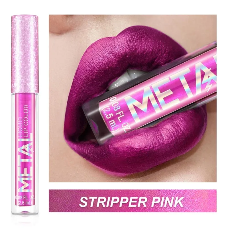 Lips Makeup Glitter Liquid Lipstick Waterproof Shiny Shimmer Metallic Lip Gloss Tint Long Lasting Lipgloss Cosmetics