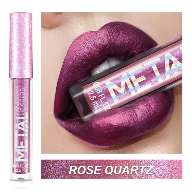 Lips Makeup Glitter Liquid Lipstick Waterproof Shiny Shimmer Metallic Lip Gloss Tint Long Lasting Lipgloss Cosmetics