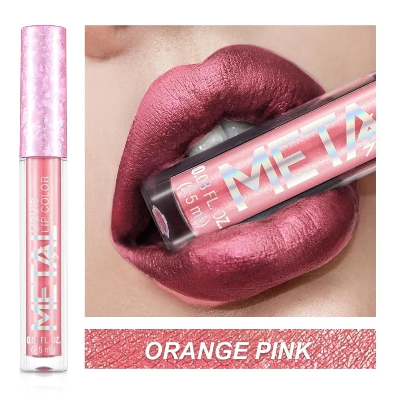 Lips Makeup Glitter Liquid Lipstick Waterproof Shiny Shimmer Metallic Lip Gloss Tint Long Lasting Lipgloss Cosmetics