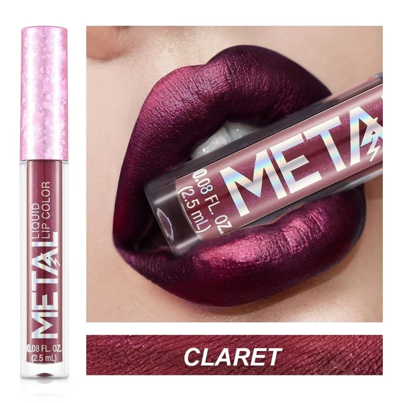 Lips Makeup Glitter Liquid Lipstick Waterproof Shiny Shimmer Metallic Lip Gloss Tint Long Lasting Lipgloss Cosmetics