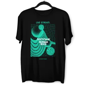Live Stream-Post Punk Russian Rock Internet Radio Abstract Crew Neck T-shirt