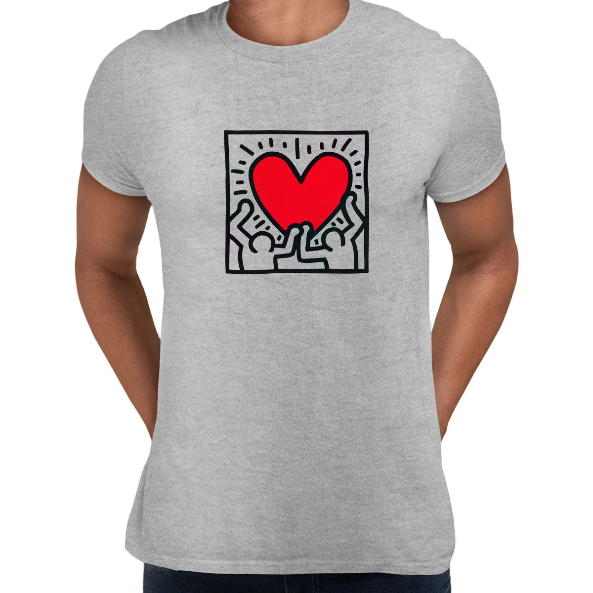 Love Music Talking Heads Abstract Pop Art Heart Unisex keith haring T-Shirt