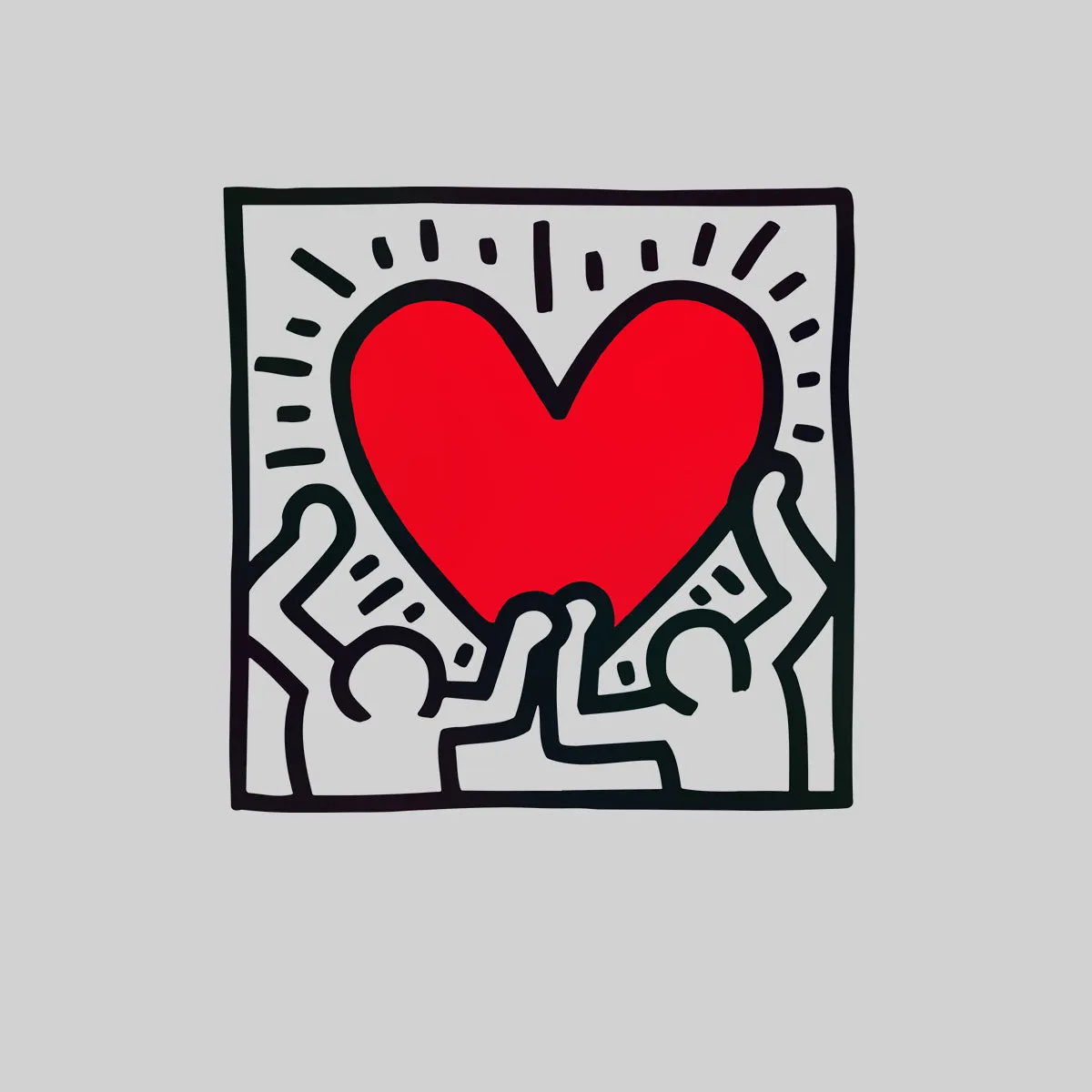 Love Music Talking Heads Abstract Pop Art Heart Unisex keith haring T-Shirt