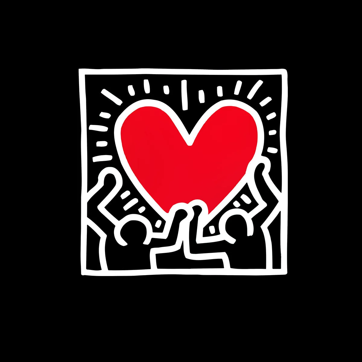 Love Music Talking Heads Abstract Pop Art Heart Unisex keith haring T-Shirt