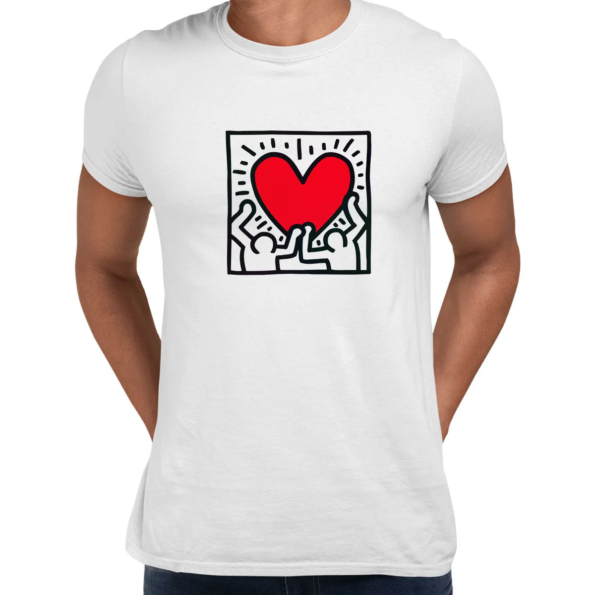 Love Music Talking Heads Abstract Pop Art Heart Unisex keith haring T-Shirt