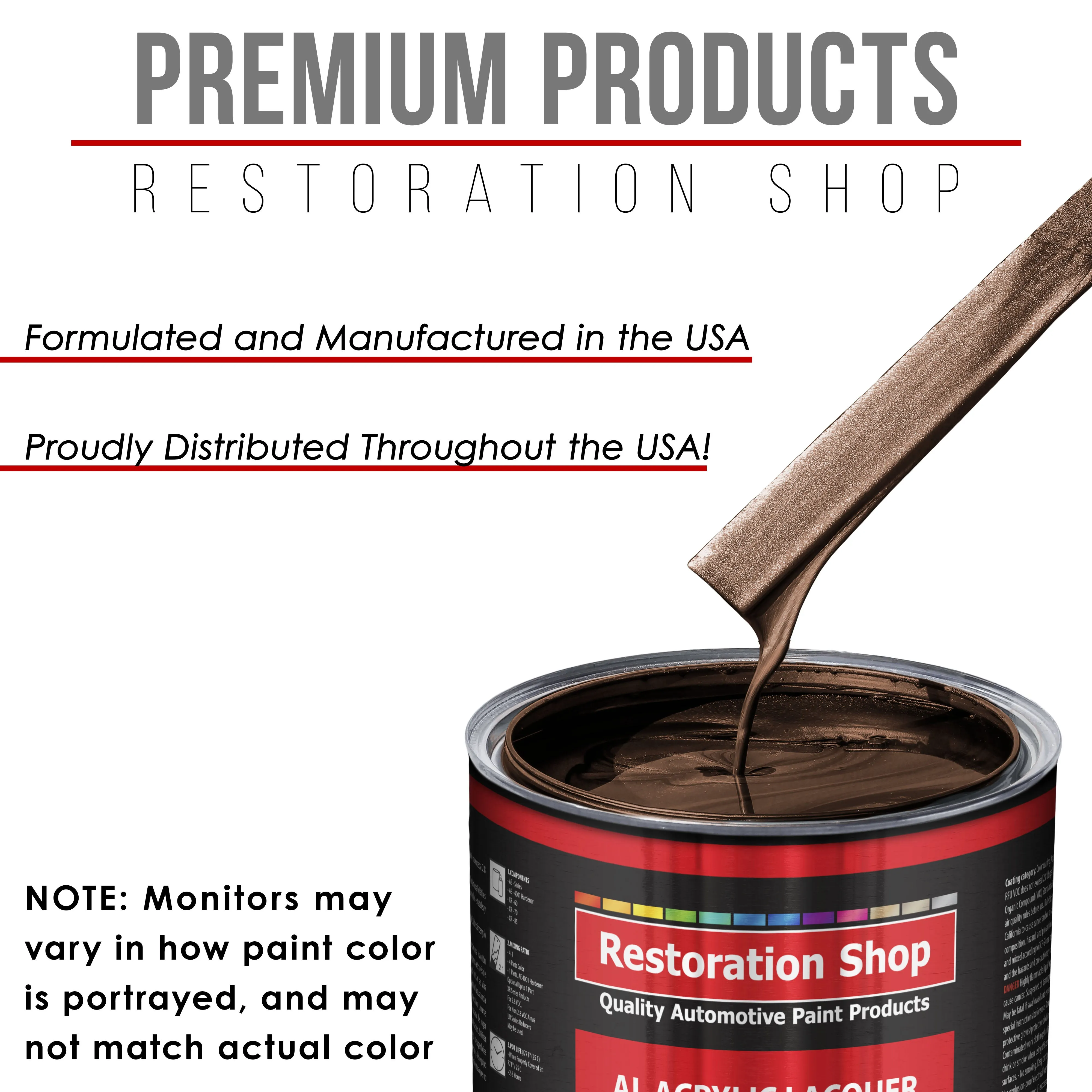 Mahogany Brown Metallic - Acrylic Lacquer Auto Paint - Gallon Paint Color Only - Professional High Gloss Automotive Car Truck Guitar Refinish Coating