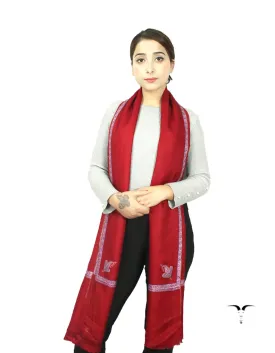 Maroon Pashmina Shawl With Sozni Work 5772