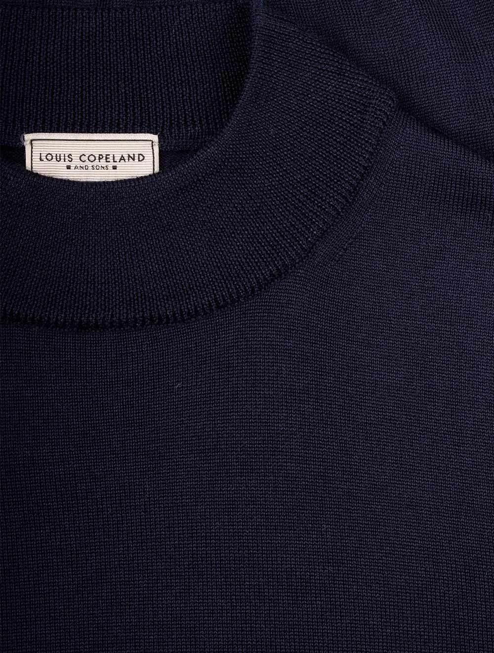 Merino Mock Neck Navy