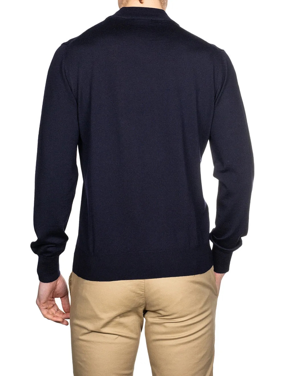Merino Mock Neck Navy