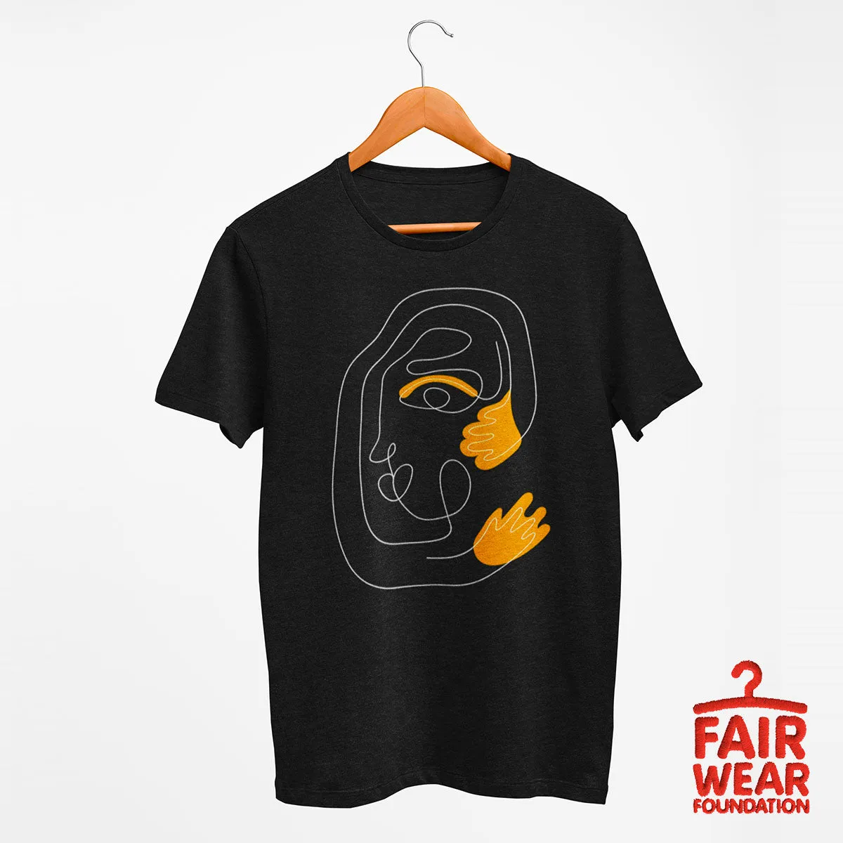 Minimalist Abstract Face T-Shirt – Unique One Line Drawing Graphic Tee Three