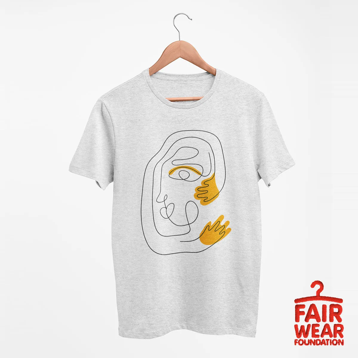 Minimalist Abstract Face T-Shirt – Unique One Line Drawing Graphic Tee Three
