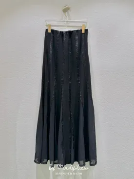 ML24916 Gauze Black Skirt