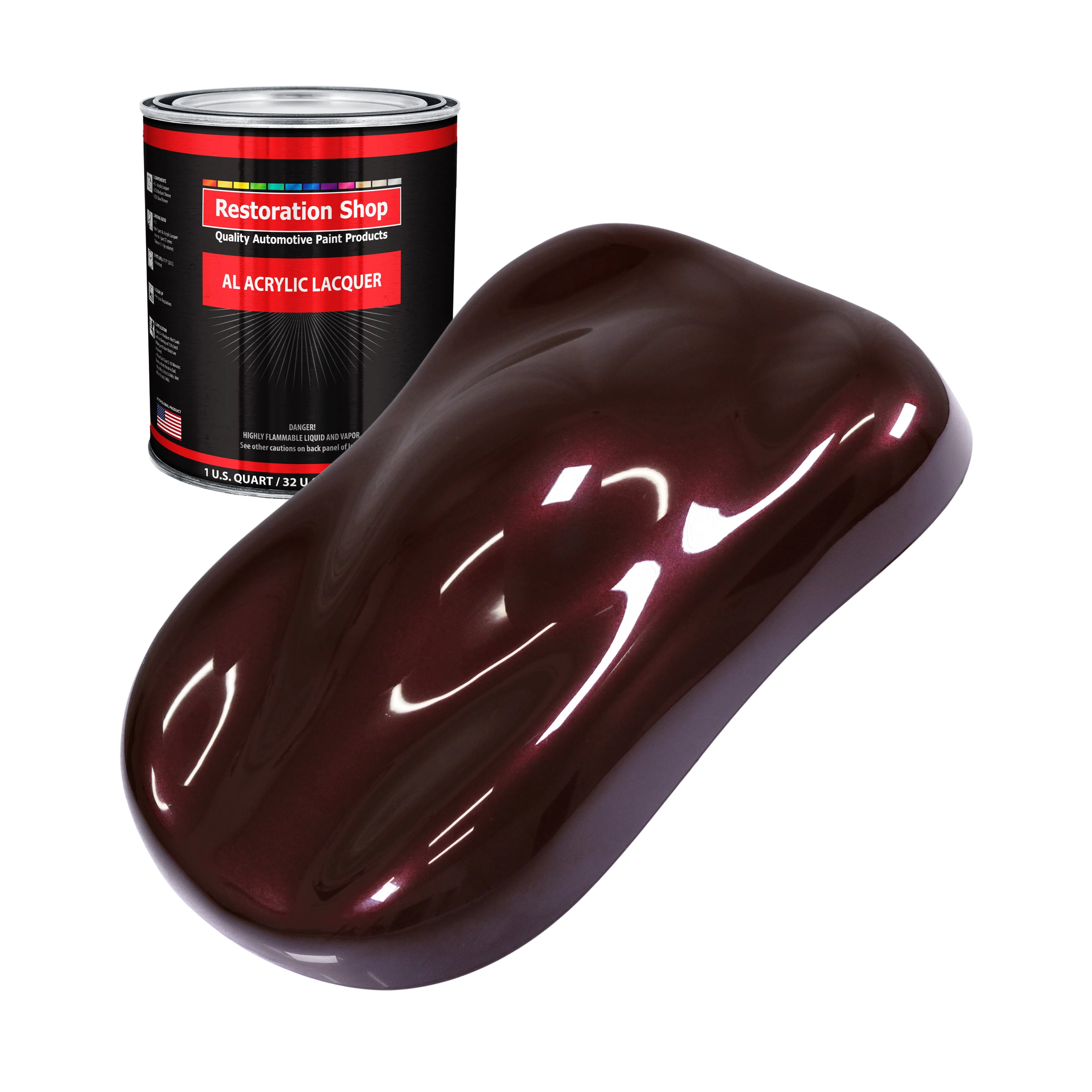 Molten Red Metallic - Acrylic Lacquer Auto Paint - Quart Paint Color Only - Professional Gloss Automotive Car Truck Guitar Furniture Refinish Coating