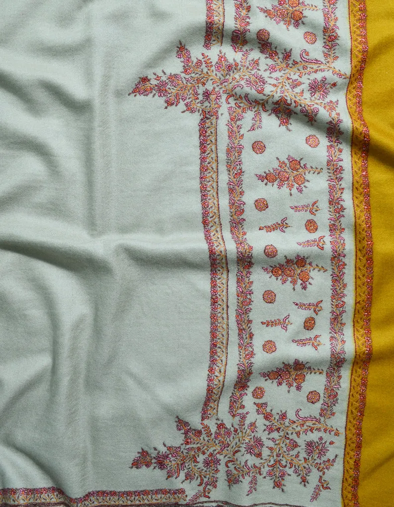 Natural Off White & Mustard With Sozni Work 5825