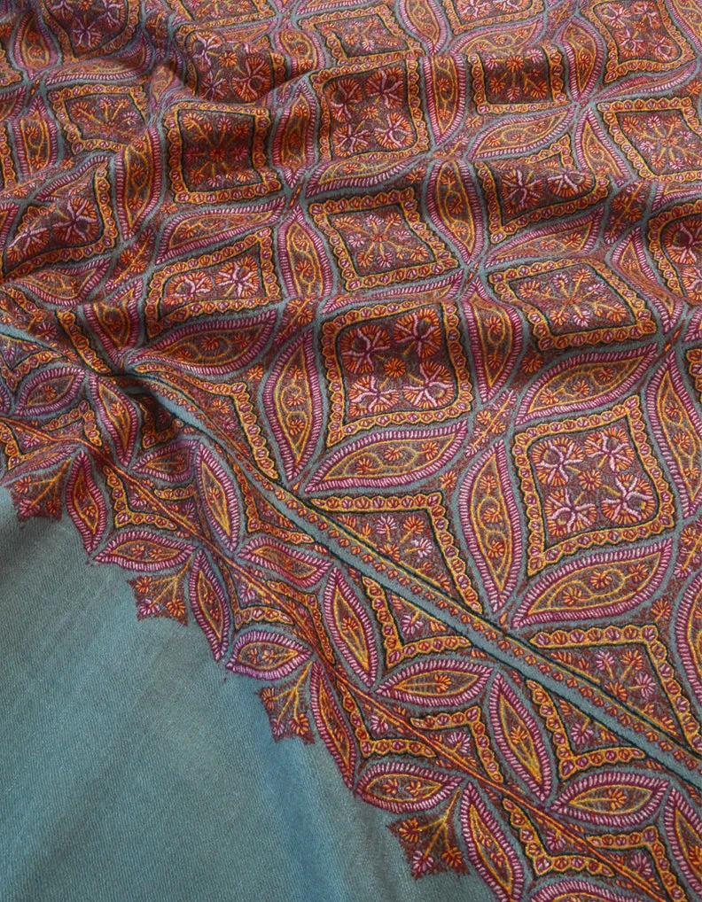 Natural Pashmina Shawl With Embroidery 5546