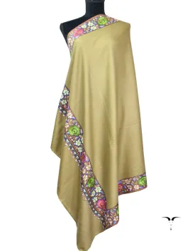 Natural Pashmina Shawl With Papermachie Work 5491