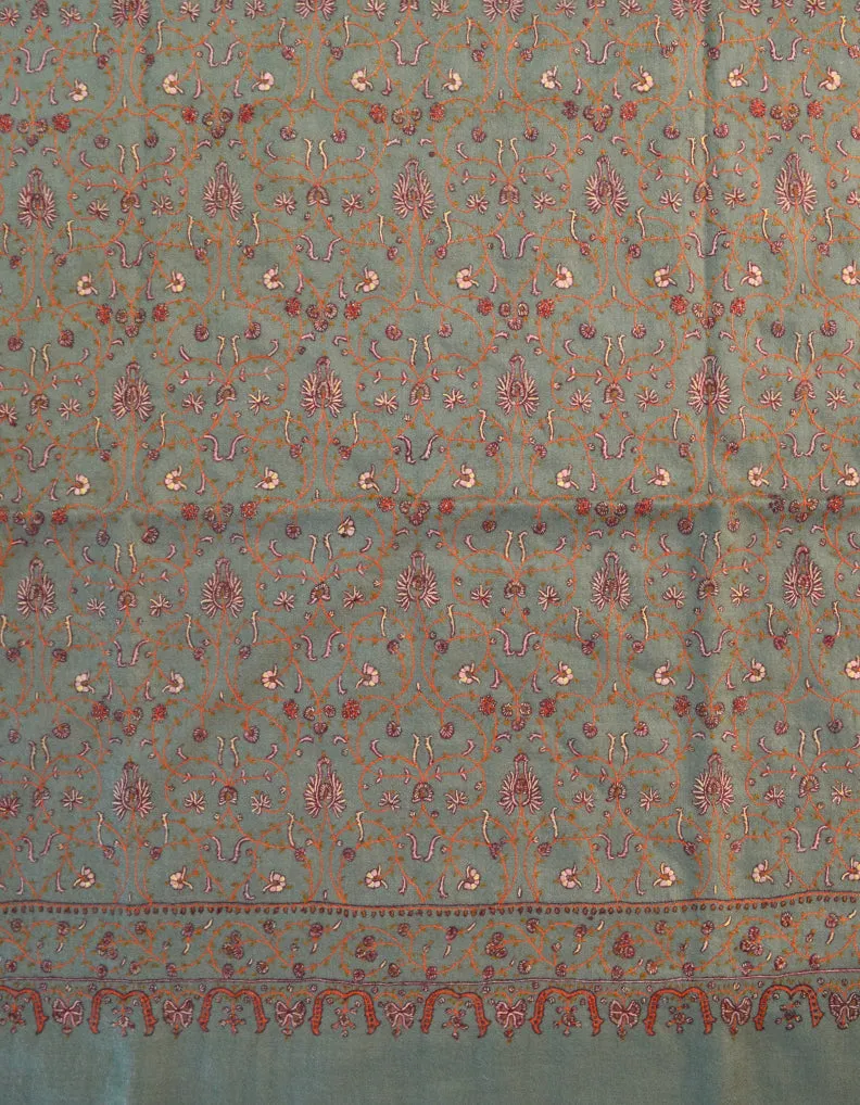 Natural Pashmina With Floral Sozni Work 5560