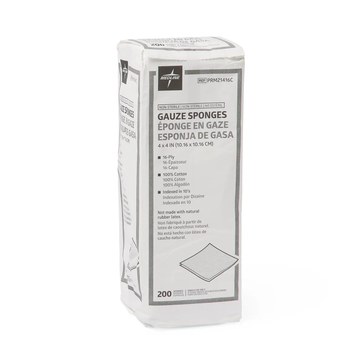 Nonsterile Gauze Sponge, 16-Ply, 4" x 4" (case of 2000)