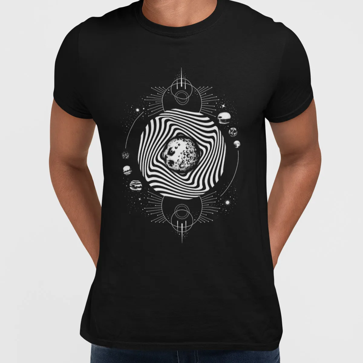 Old Skool - Surreal Moon illustration with planets