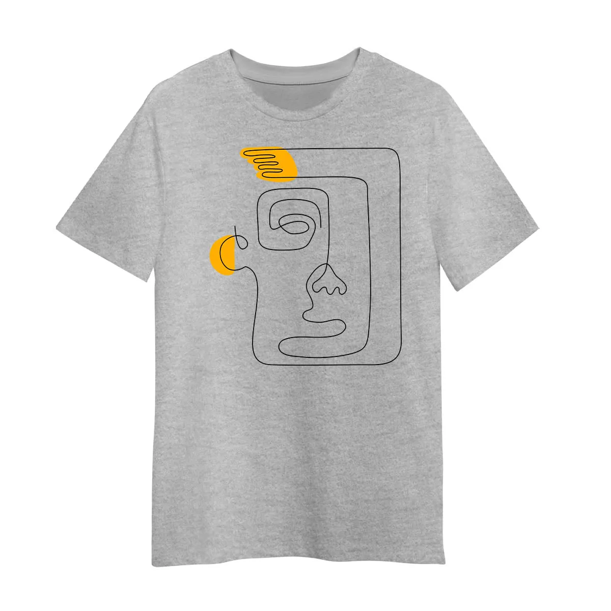 One Line Drawing Face T-Shirt Minimalist Abstract Art Graphic Tee, Unisex Design One