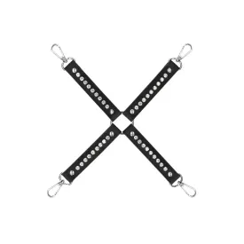 Ouch Faux Leather Diamond Studded Hogtie Connector with Buckles