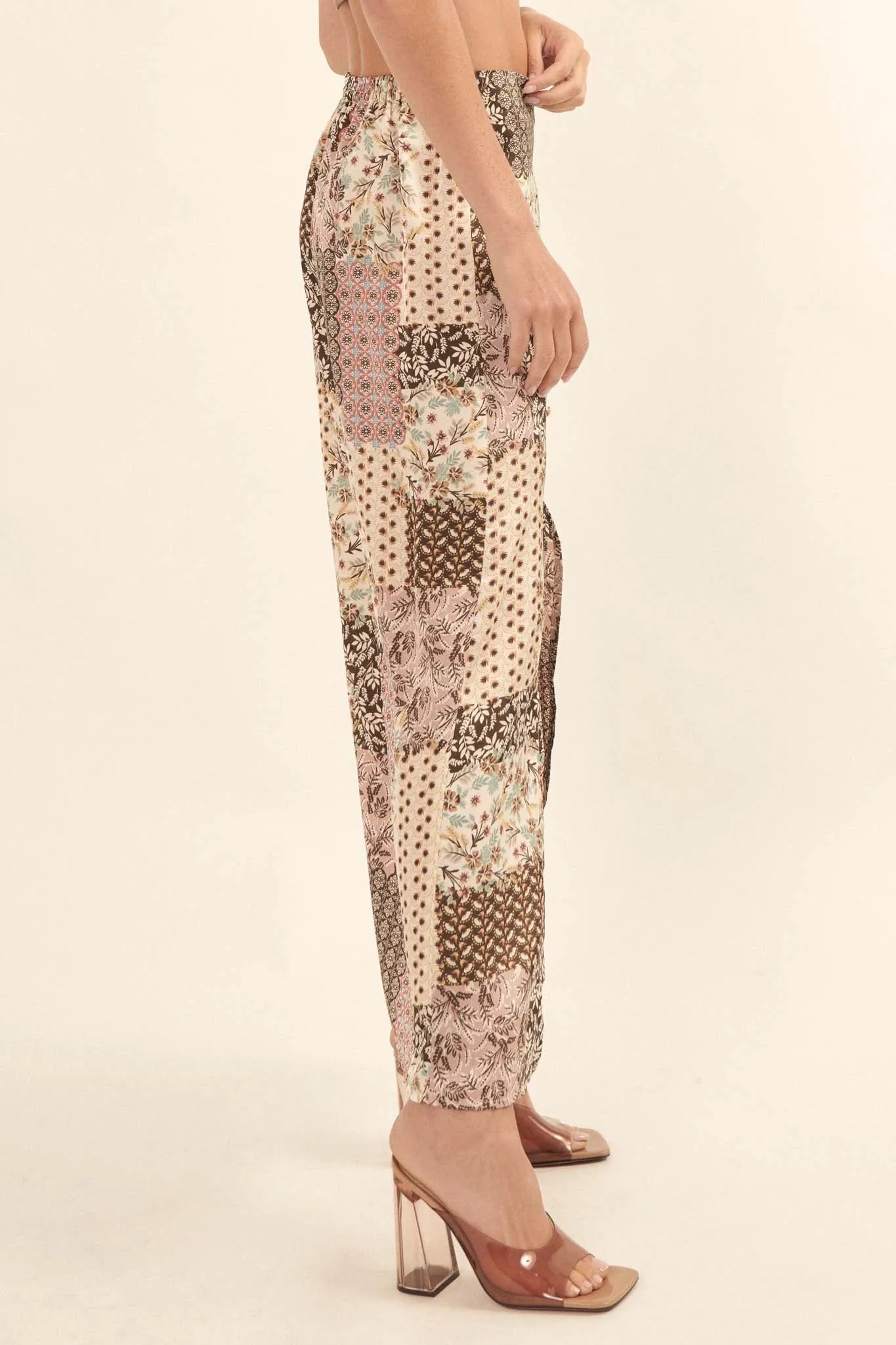 Patch It Up Floral Patchwork-Print Maxi Skirt