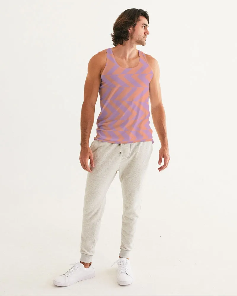 Peach & Orchid Stripe Men's Tank