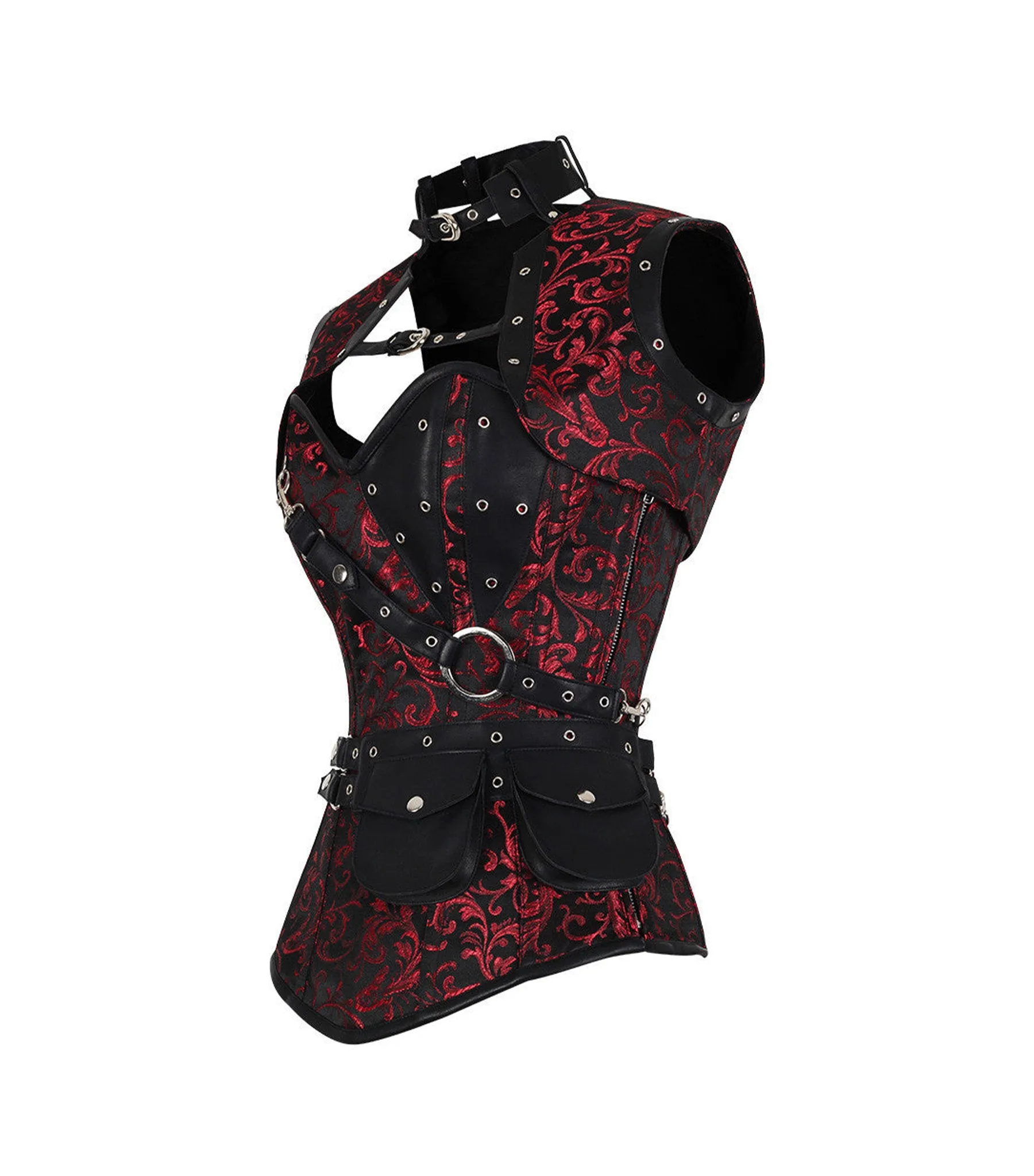Red Brocade Overbust Corset