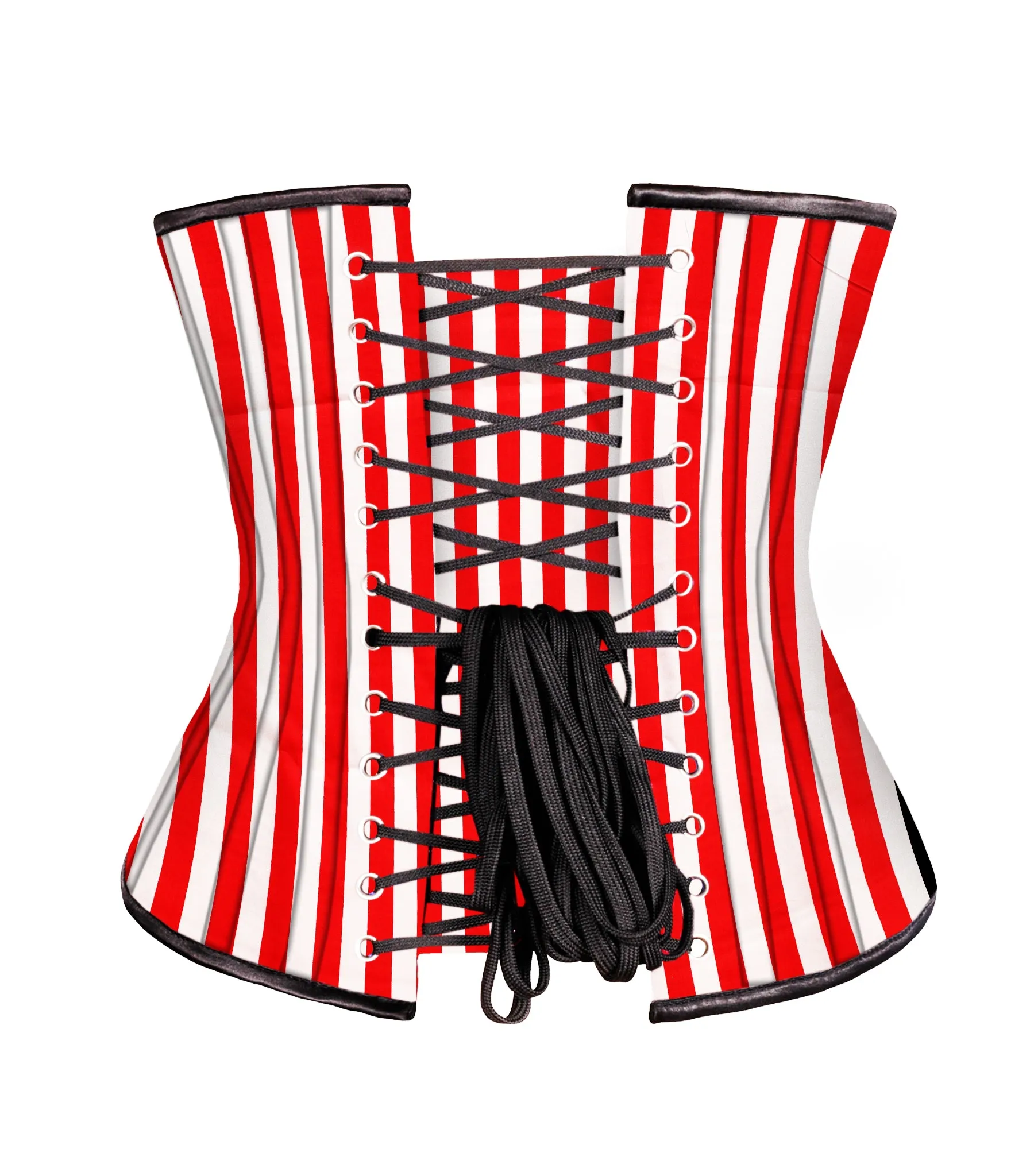 Red White Strip waist reducing  underbust corset