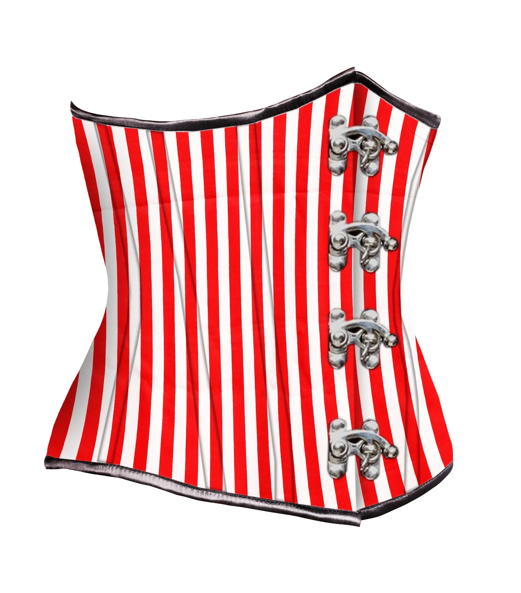 Red White Strip waist reducing  underbust corset