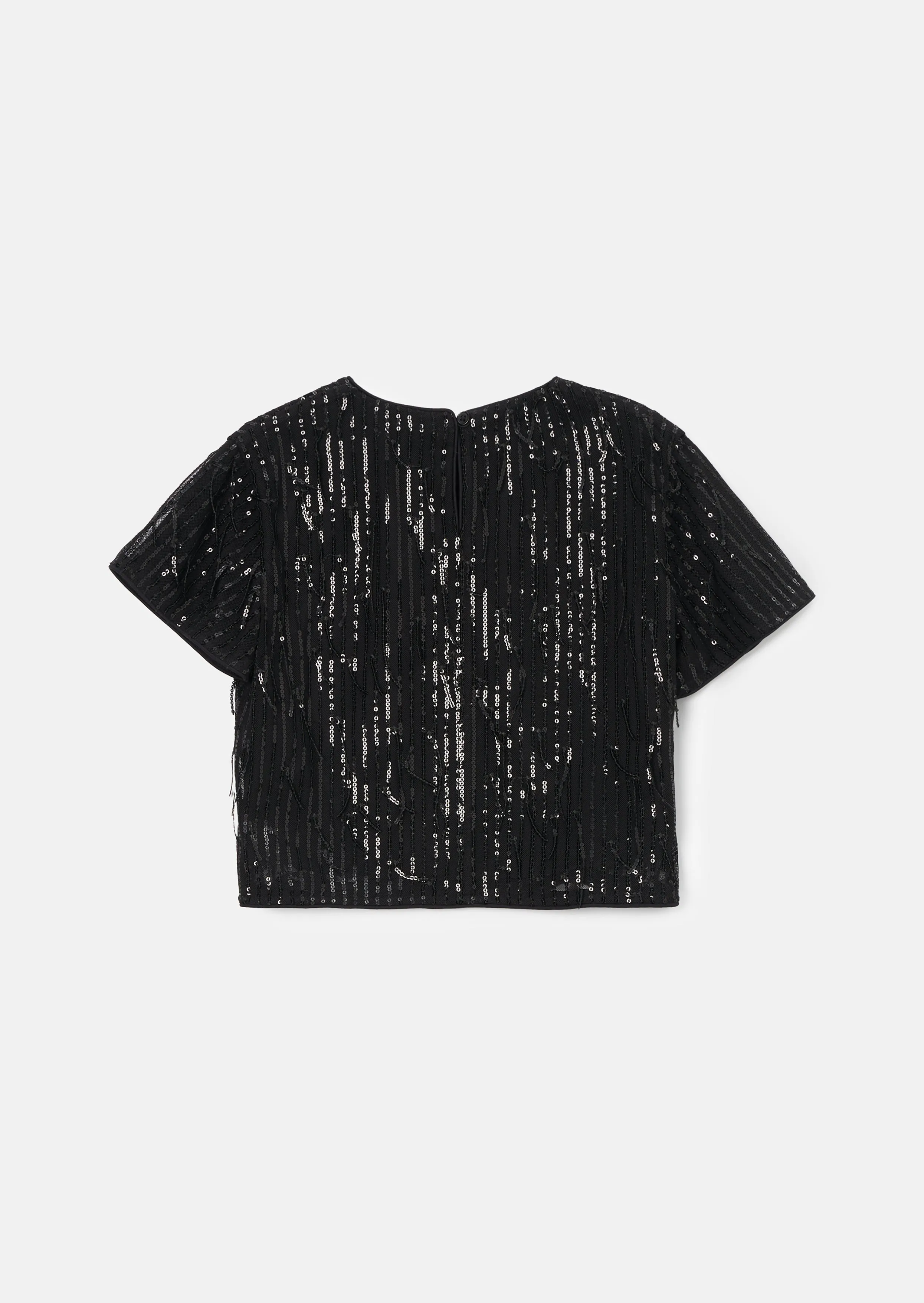 Sadie Black Tassel Sequin Top