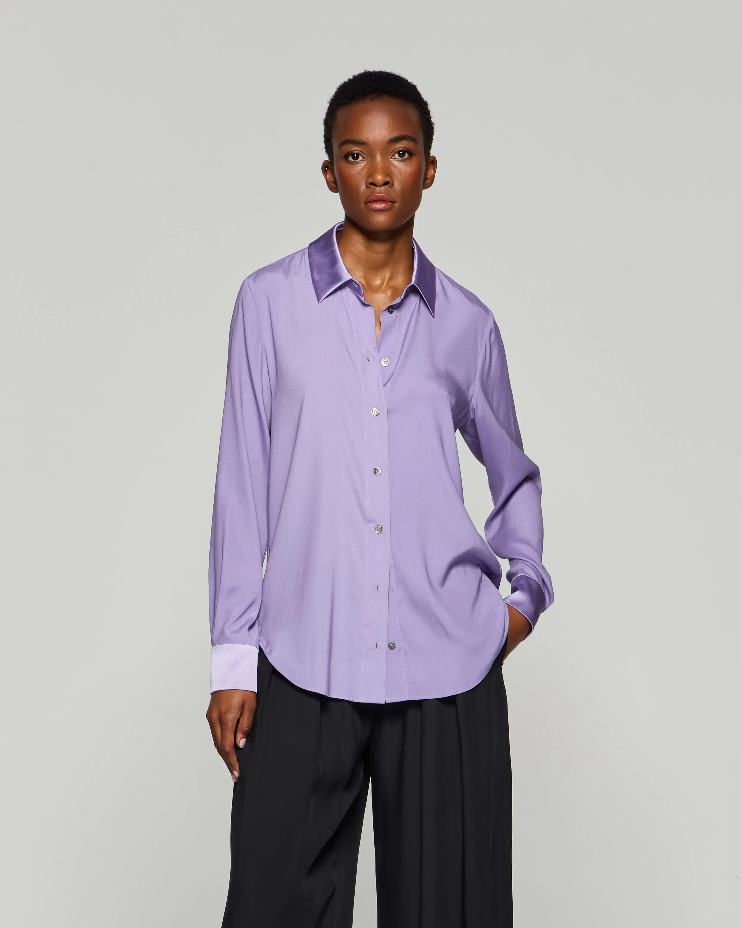 Silk Classic Shirt - Lilac