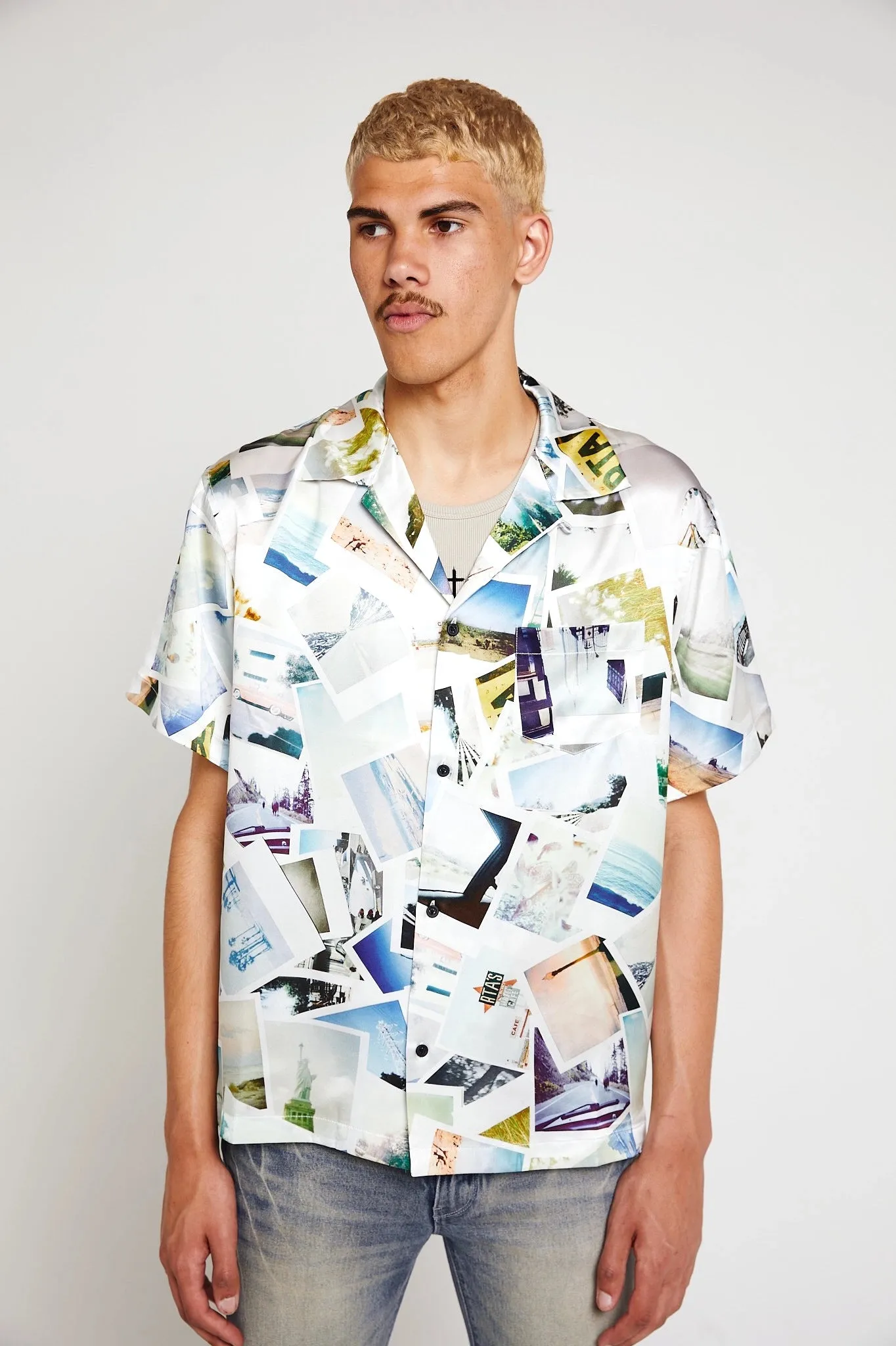 SILK SHORT SLEEVE SHIRT | PHOTO COLLAGE