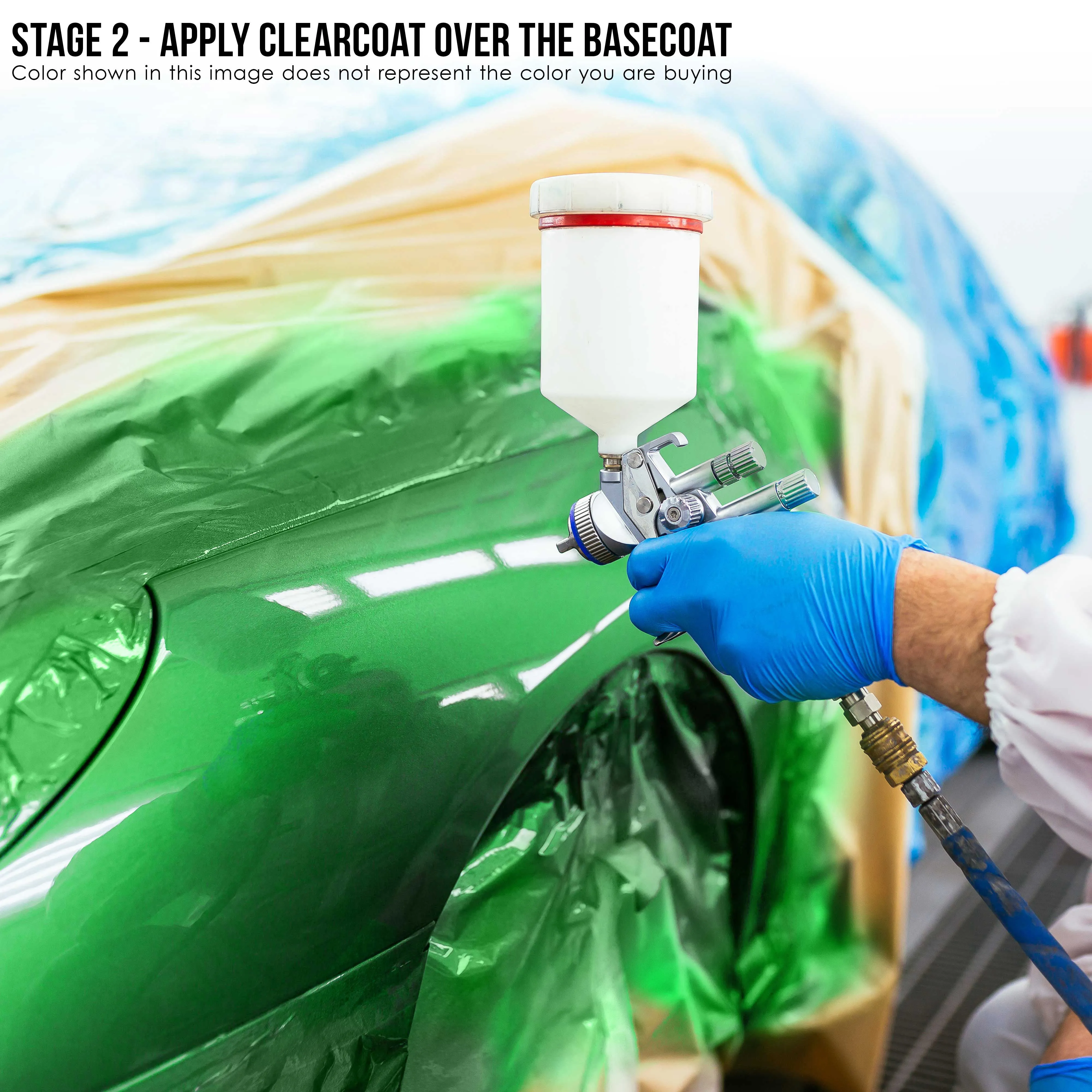 Silver Aqua Metallic - LOW VOC Urethane Basecoat Auto Paint - Quart Paint Color Only - Professional High Gloss Automotive Coating