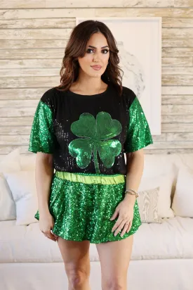 St. Patrick's Sequin Top